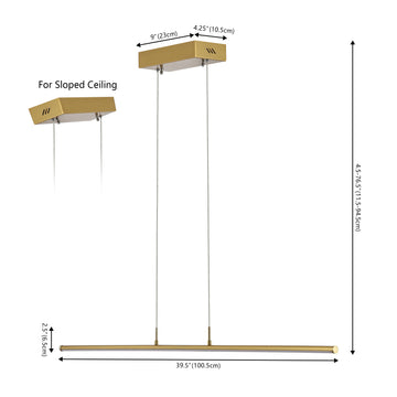 Conley 39.5" Dimmable Adjustable Integrated LED Metal Linear Pendant - JONATHAN Y